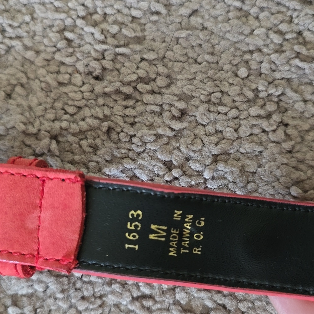 Pink Suede Southwestern Style Belt with Silver Accents - Picture 6 of 6